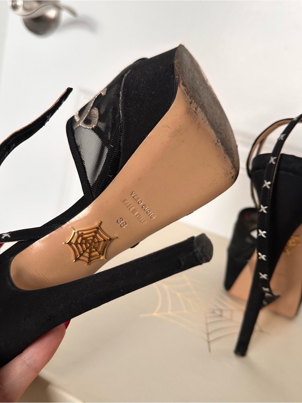Charlotte Olympia Limited Edition Paris Platform Heels Black Size 38 - Picture 4 of 9